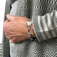 Golem Clay and Silver Bracelet with Stainless Steel Chain